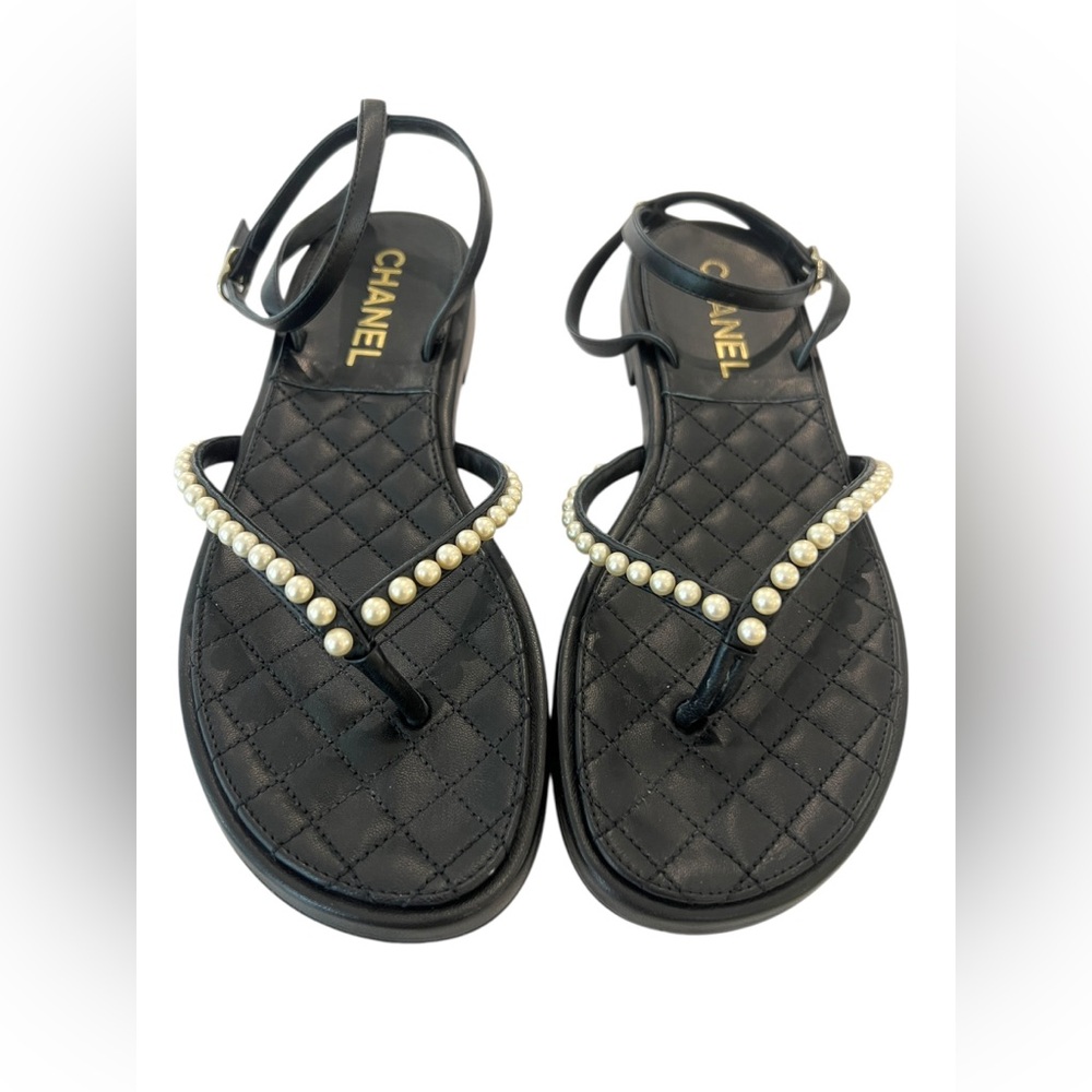 CHANEL  Pearl Thong Sandals